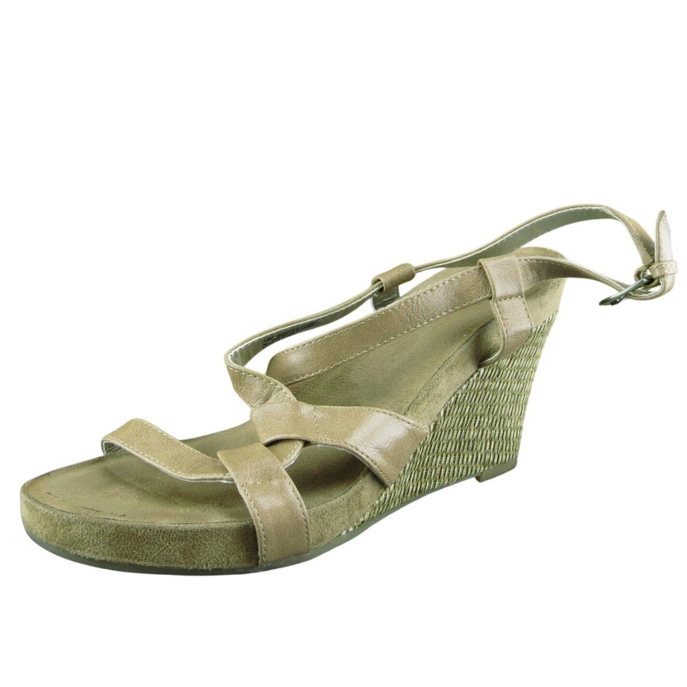 Aerosoles Summer Plush Women Strappy Sandal Shoes Brown Synthetic Size 10 Medium